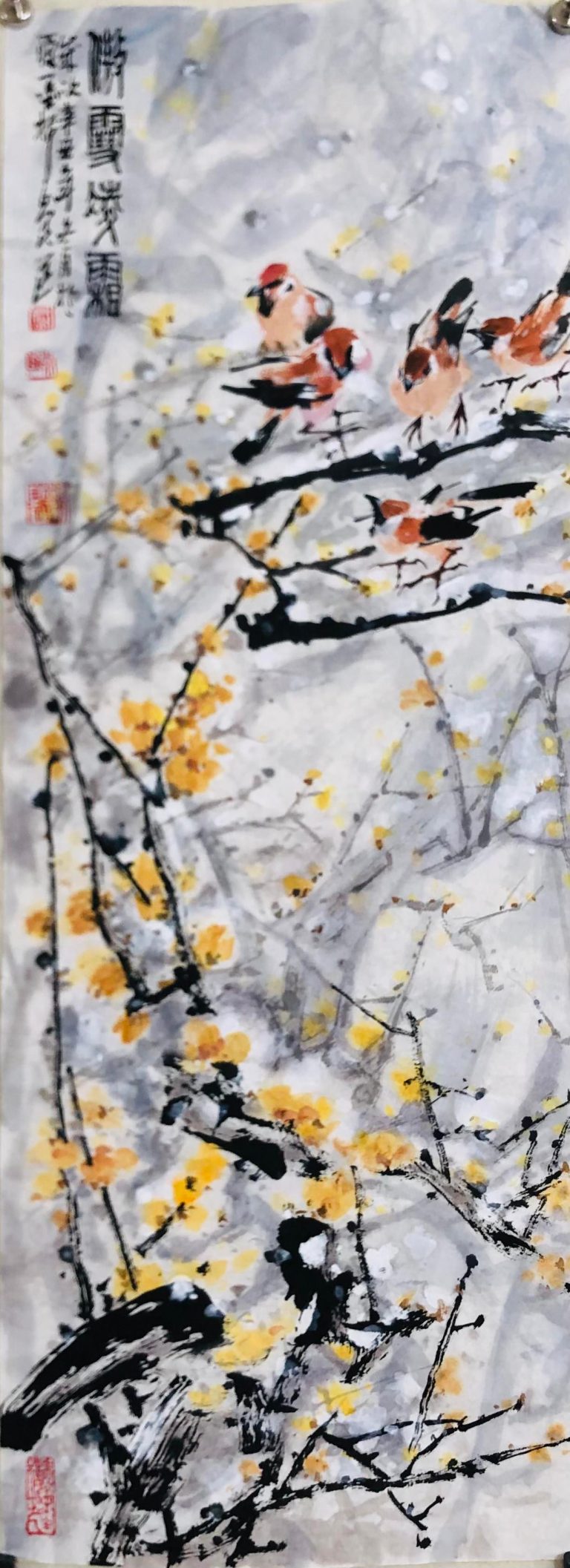 tranh Lưu Tòng Đạo - Ngạo Tuyết Lăng Sương 34 x 100 cm (2)